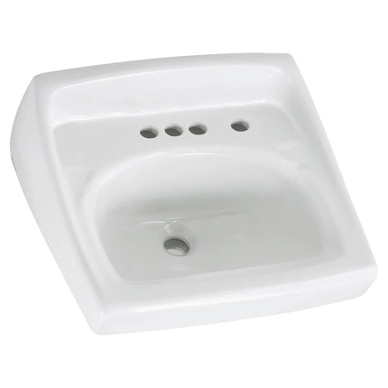 American Standard Lucerne Wall-Hung Sink With 4-Inch Centerset and Extra Right-Hand Hole 355034.02 - Plumbing Market