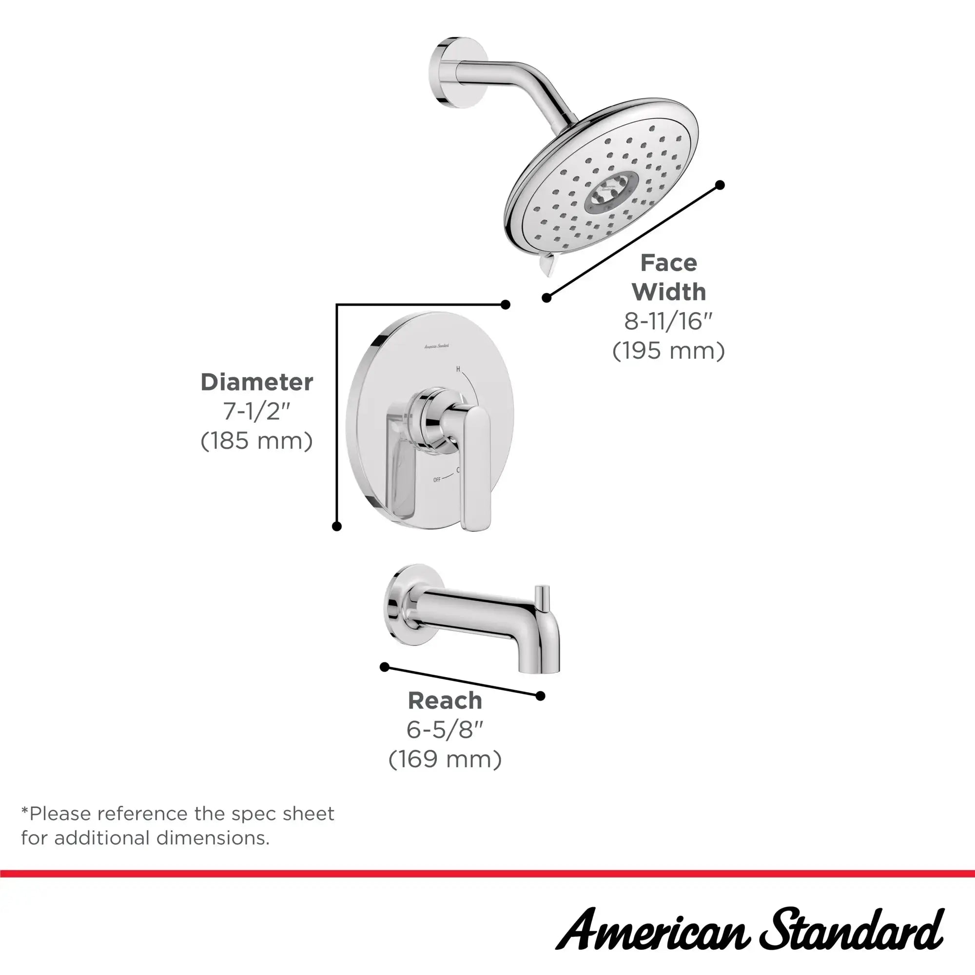 American Standard Millennial 1.8 gpm/6.8 L/min Tub and Shower Trim Kit with Lever Handle TU061508.243 - Plumbing Market