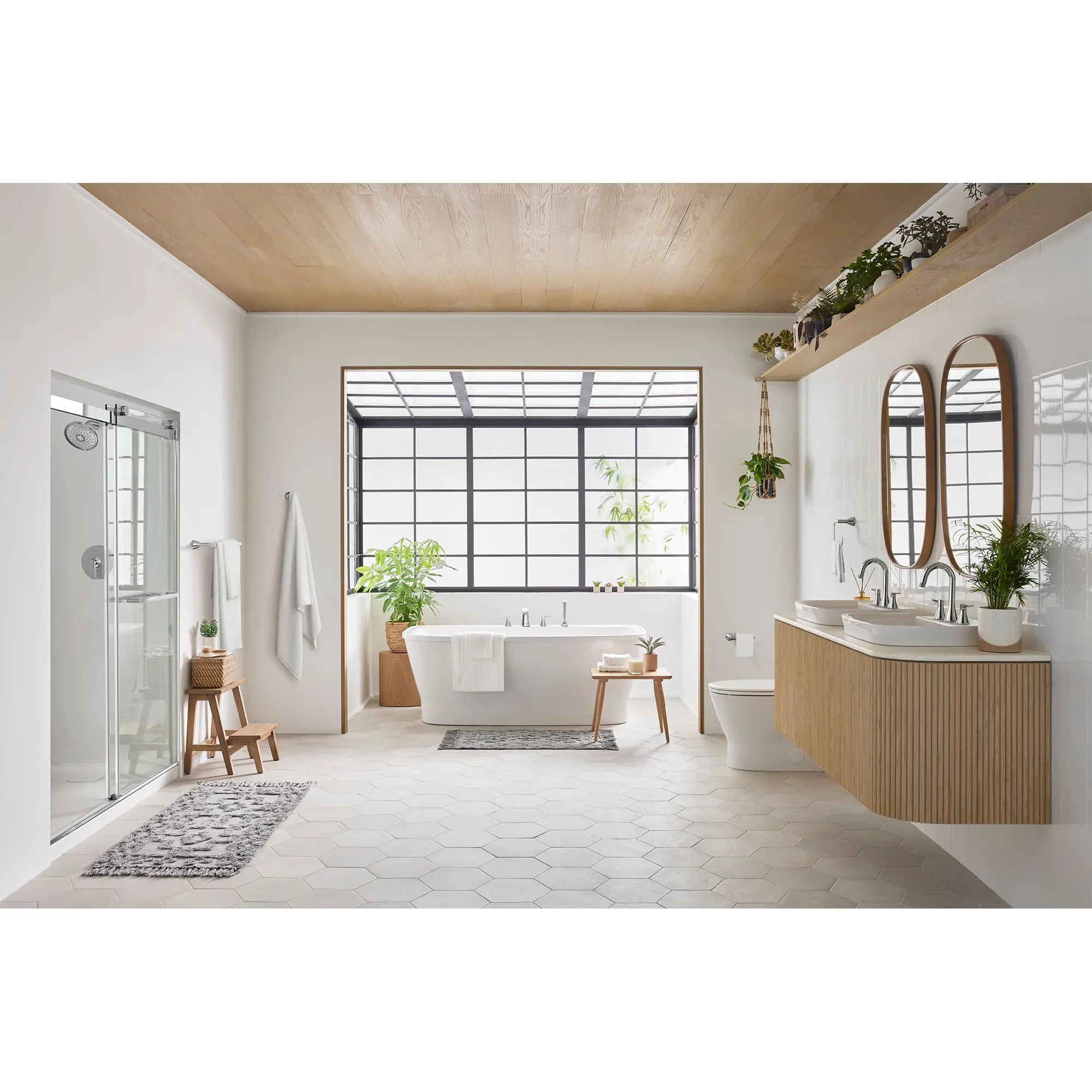 American Standard Millennial Deck Mount Bathtub Faucet with Lever Handles and Personal Shower T061901.002 - Plumbing Market