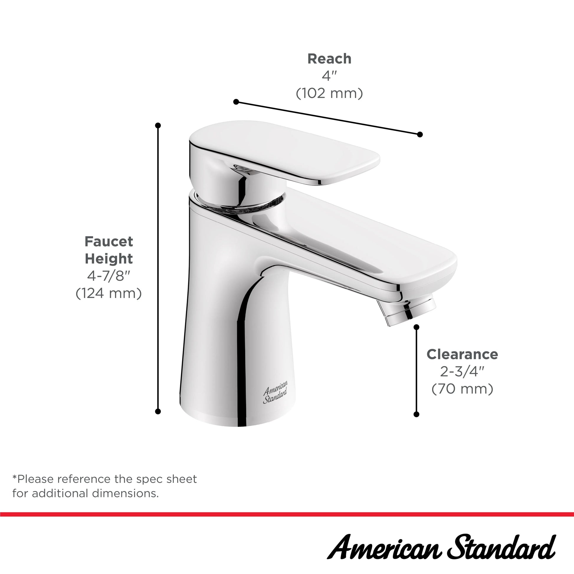American Standard Millennial Petite Monoblock 1.2gpm/4.5L/min with Push Drain 7061131.243 - Plumbing Market