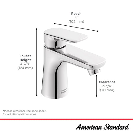 American Standard Millennial Petite Monoblock 1.2gpm/4.5L/min with Push Drain 7061131.295 - Plumbing Market