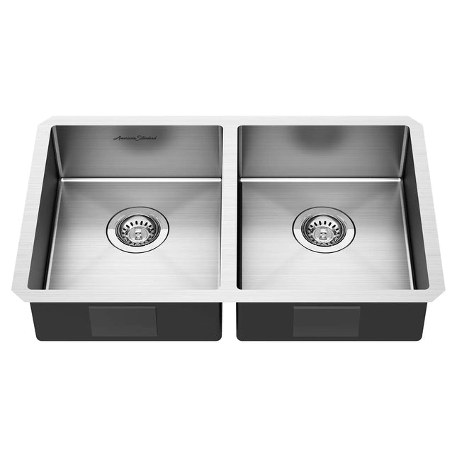 American Standard Pekoe 29 x 18-Inch Stainless Steel Undermount Double Bowl ADA Kitchen Sink 18DB6291800.075 - Plumbing Market