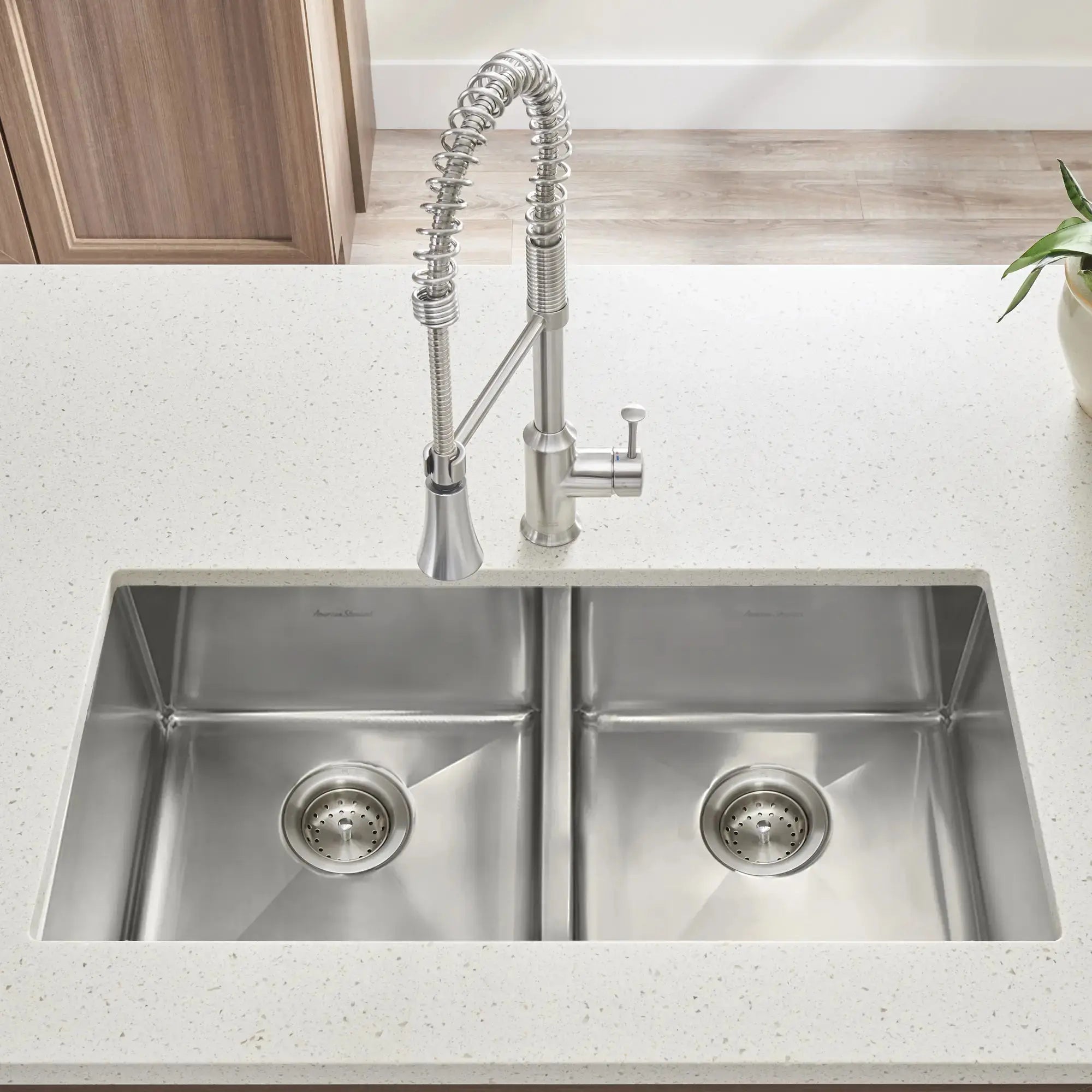 American Standard Pekoe 29 x 18-Inch Stainless Steel Undermount Double Bowl ADA Kitchen Sink 18DB6291800.075 - Plumbing Market