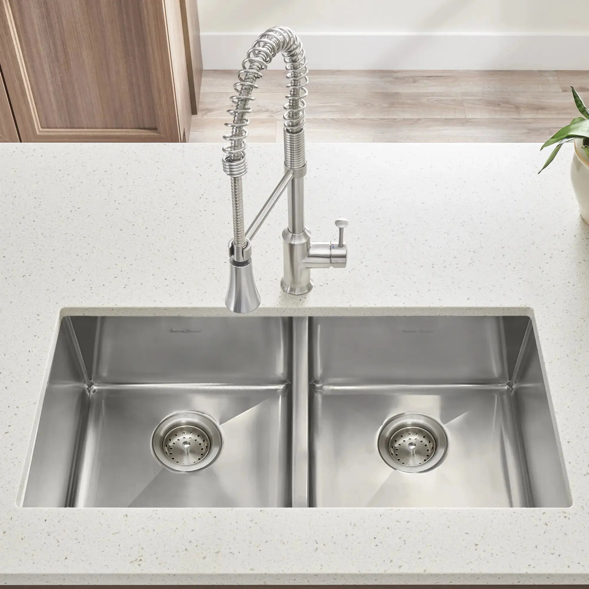 American Standard Pekoe 29 x 18-Inch Stainless Steel Undermount Double Bowl ADA Kitchen Sink 18DB6291800.075 - Plumbing Market
