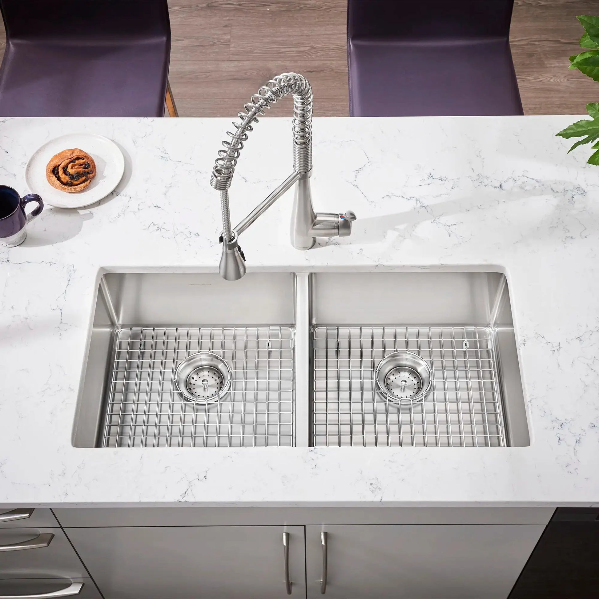 American Standard Pekoe 35 x 18-Inch Stainless Steel Undermount Double-Bowl Kitchen Sink 18DB.9351800.075 - Plumbing Market