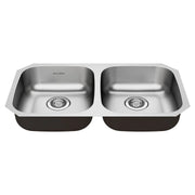 American Standard Portsmouth 32 x 18-Inch Stainless Steel Undermount Double-Bowl ADA Kitchen Sink 18DB6311800S.075 - Plumbing Market