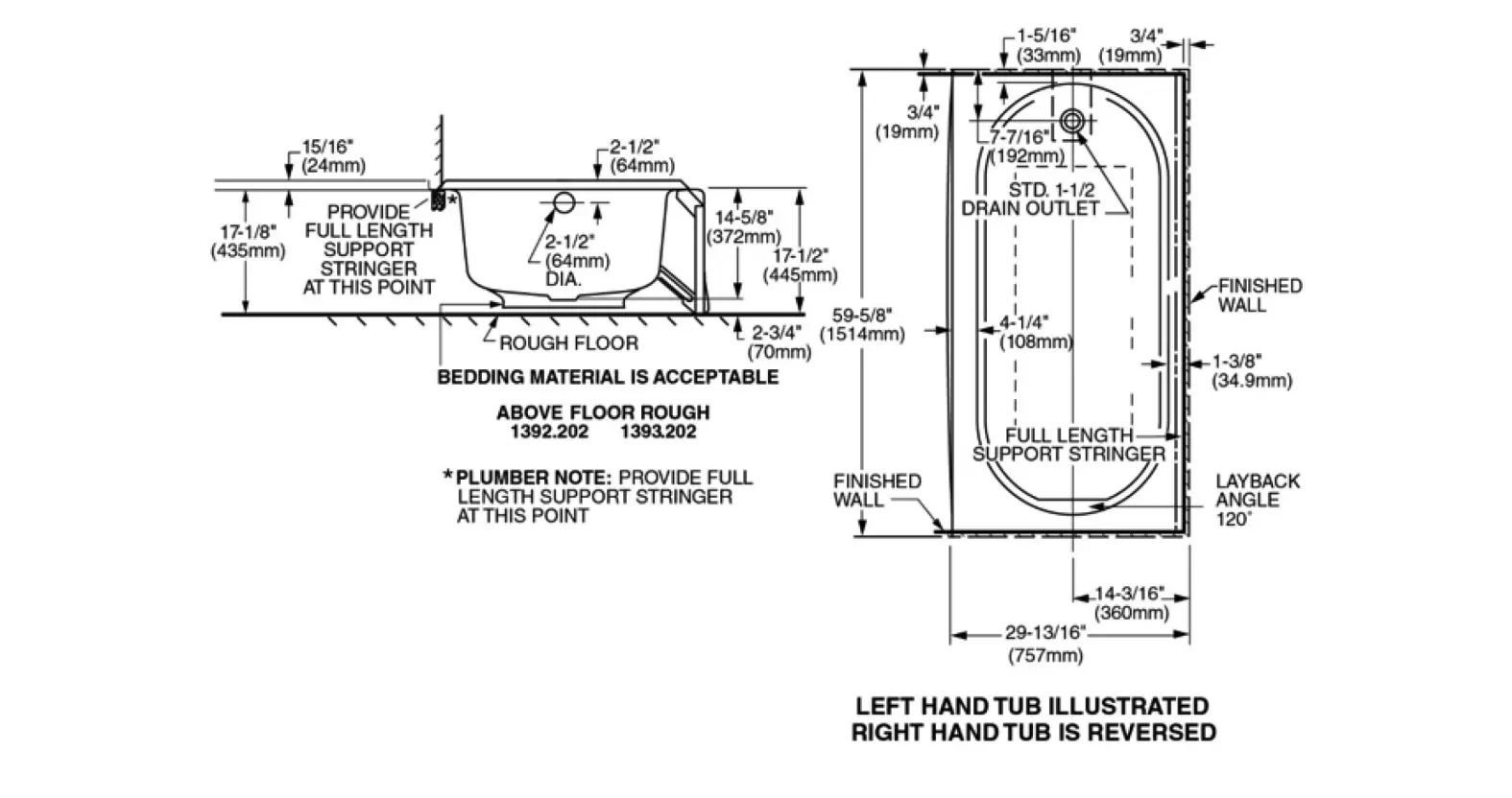 American Standard Princeton PRO Steel 60 x 30-inch Above Floor Rough Integral Apron Bathtub - Plumbing Market