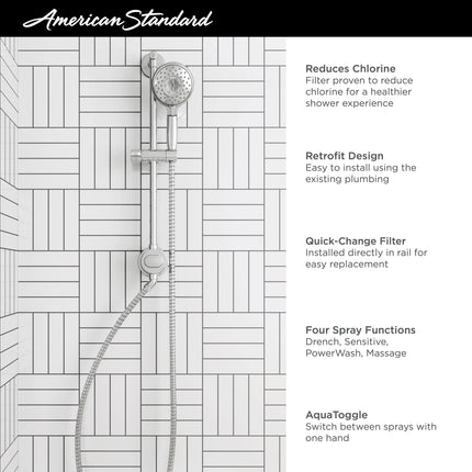 American Standard Spectra Filtered 4-Spray Hand Shower Rail System 9238759.002 - Plumbing Market