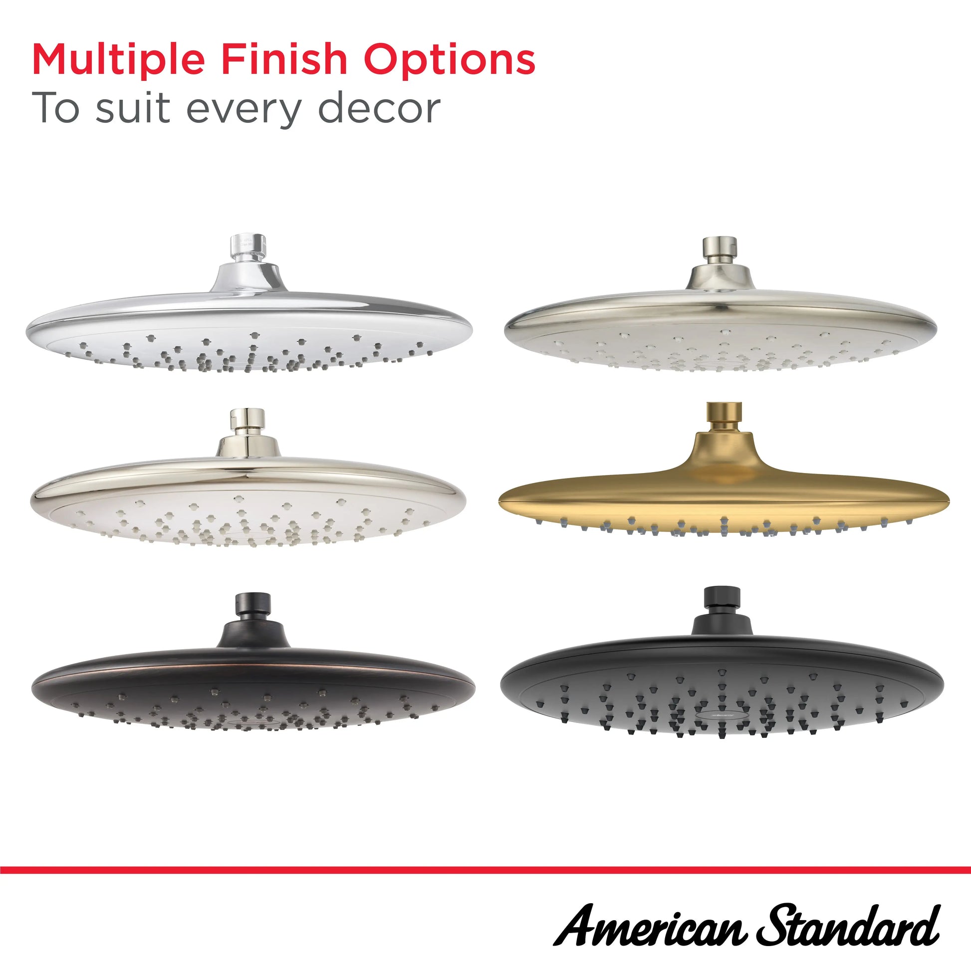 American Standard Spectra Rain 11-Inch 1.8 gpm/6.8 L/min Water-Saving Rain Showerhead 9038001.013 - Plumbing Market