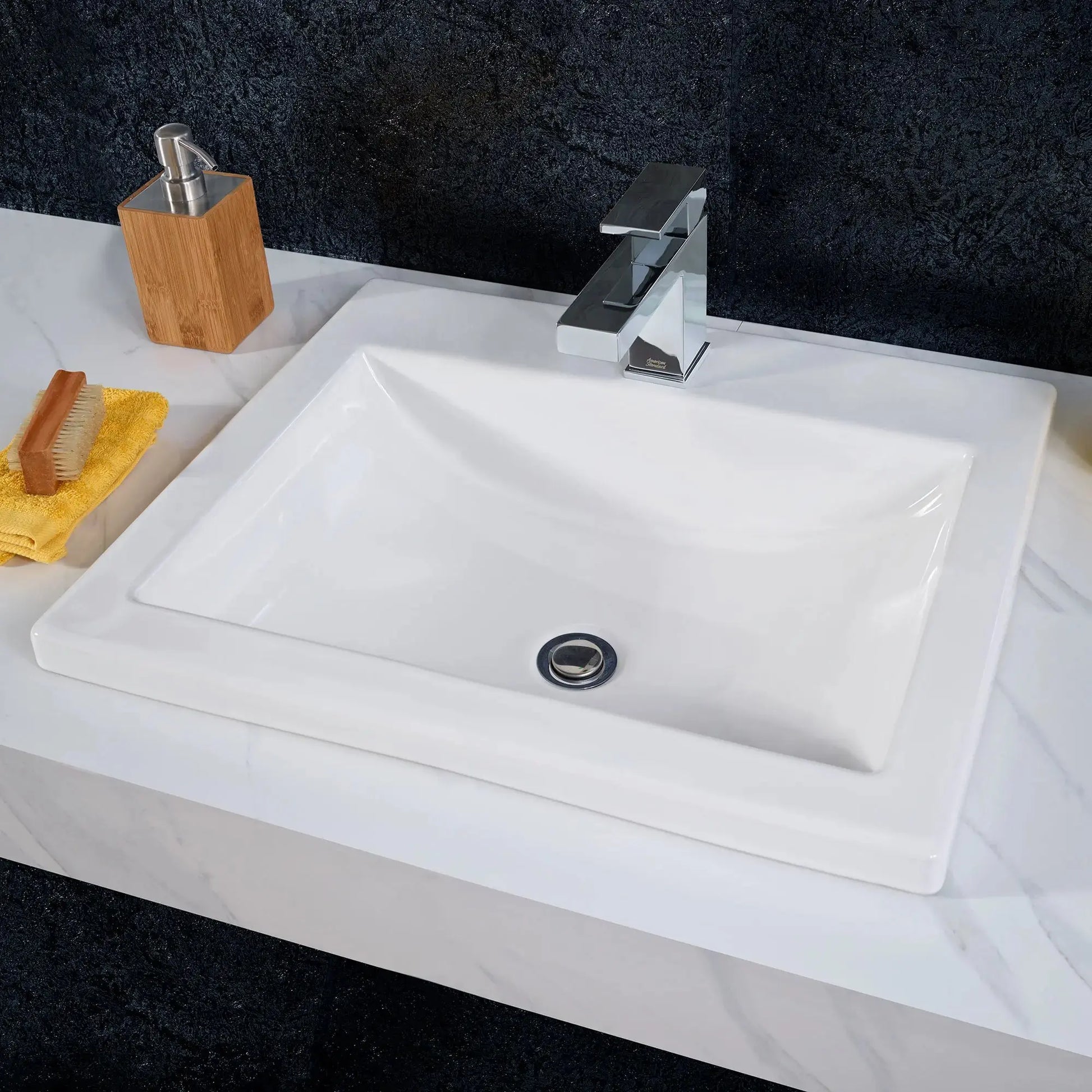 American Standard Studio Drop-In Sink With Center Hole Only White - Plumbing Market