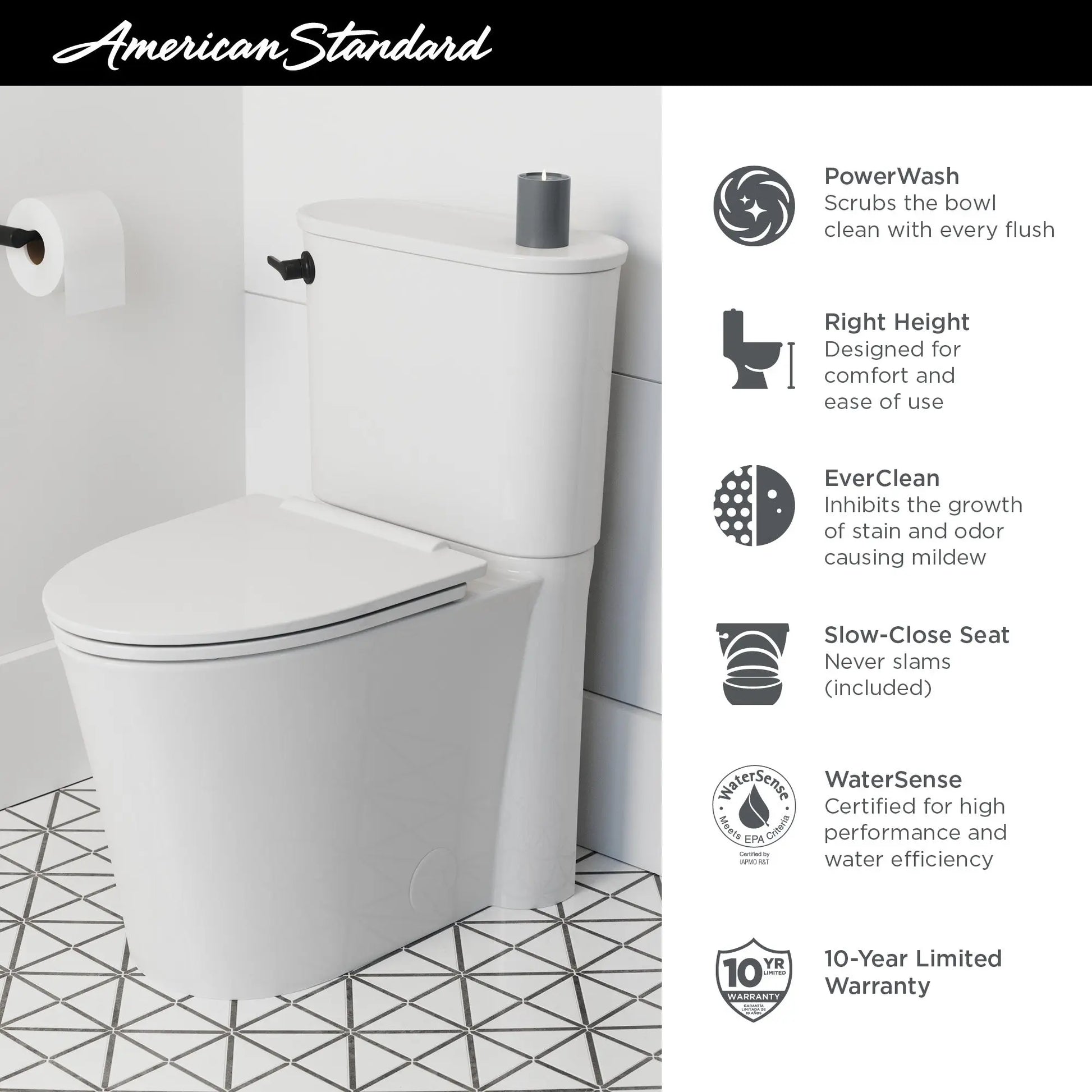 American Standard Studio S 1.28 gpf Elongated Toilet With Seat - Plumbing Market