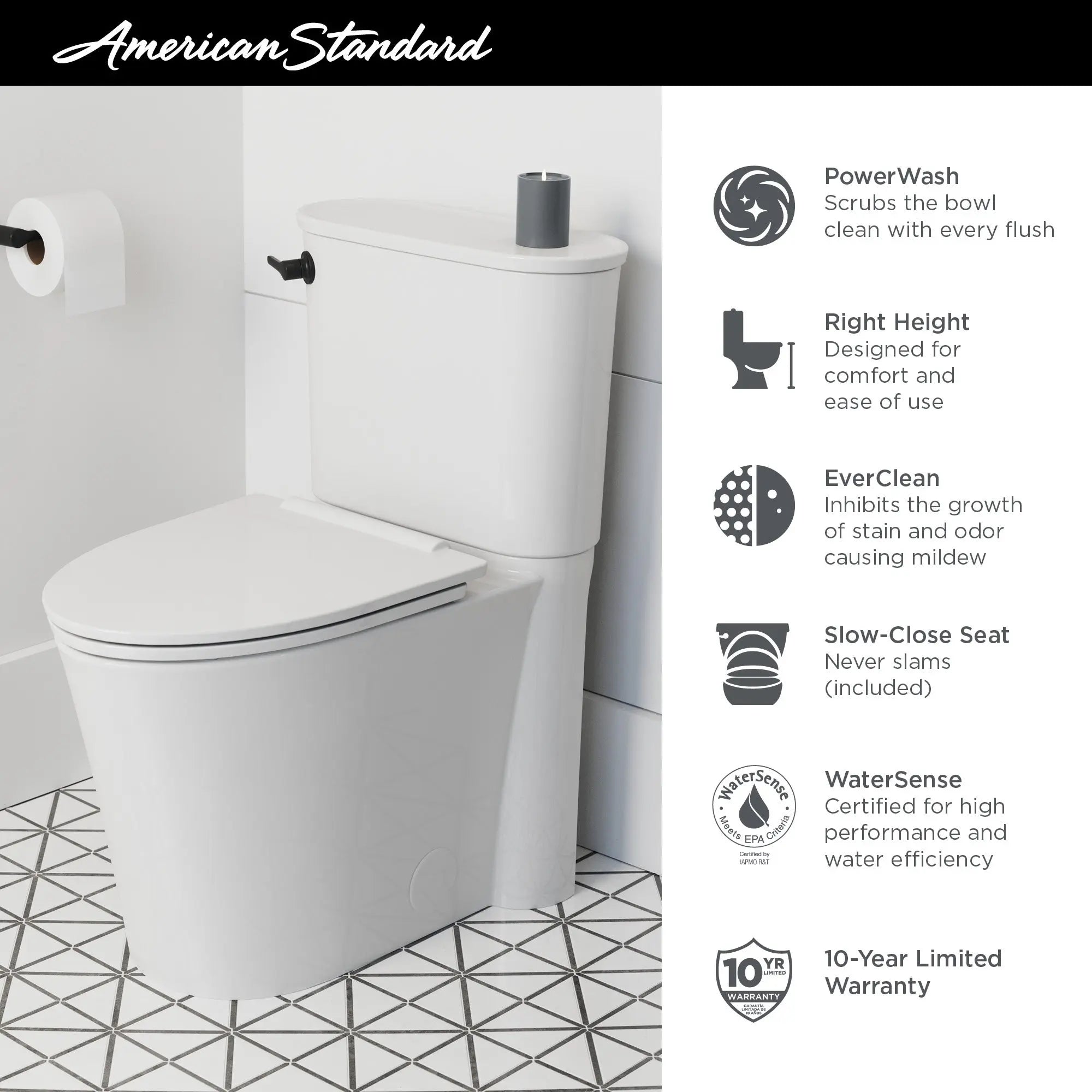 American Standard Studio S 1.28 gpf Elongated Toilet With Seat - Plumbing Market