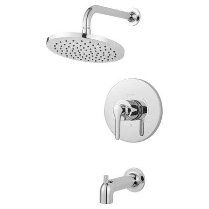 American Standard Studio S 1.8 gpm/6.8 L/min Tub and Shower Trim Kit With Rain Showerhead, Double Ceramic Pressure Balance Cartridge With Lever Handle TU105508.002 - Plumbing Market