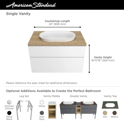 American Standard Studio S Above Counter Sink Top with Center Hole Only 7813001.479 - Plumbing Market