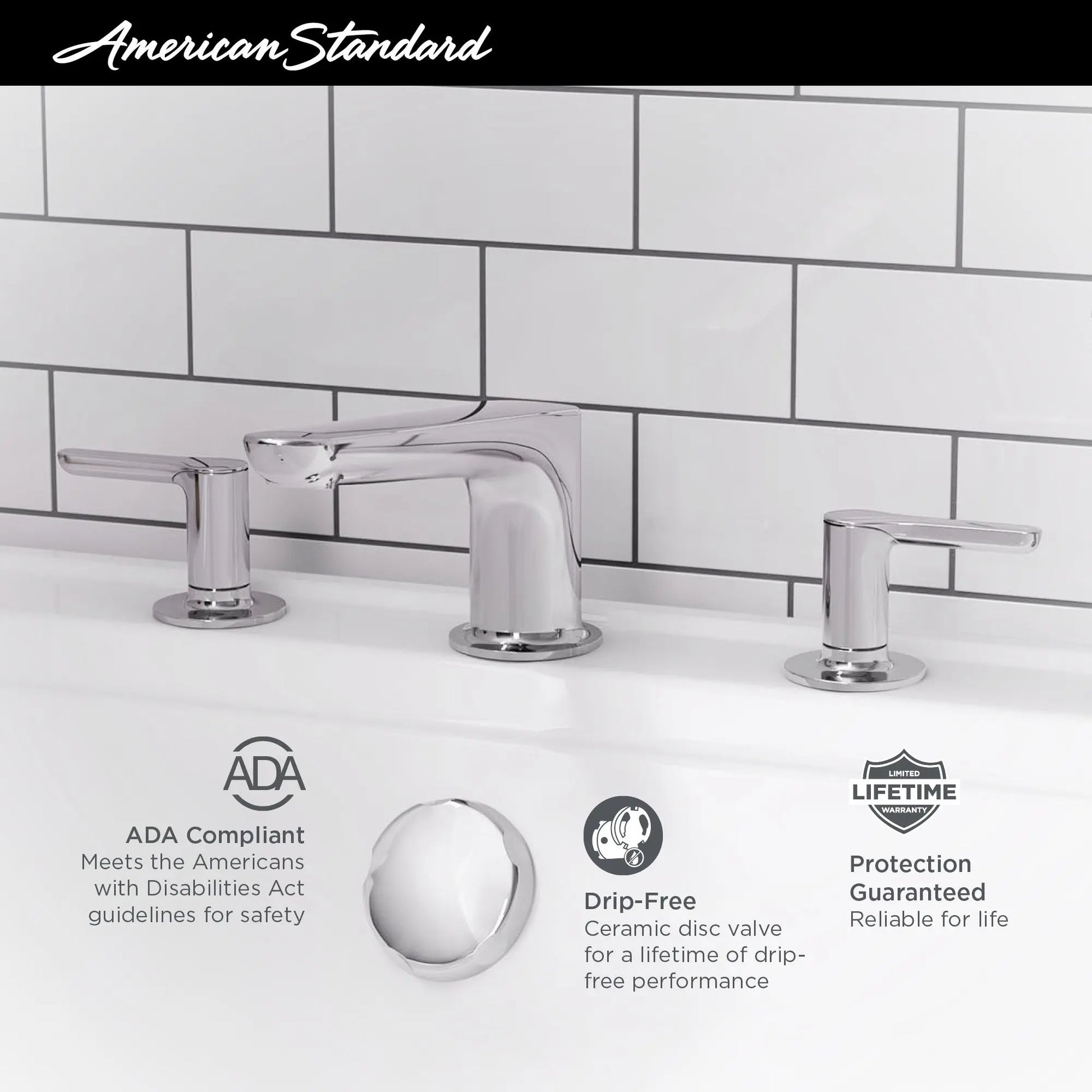 American Standard Studio S Bathtub Faucet With Lever Handles for Flash Rough-In Valve T105900.002 - Plumbing Market