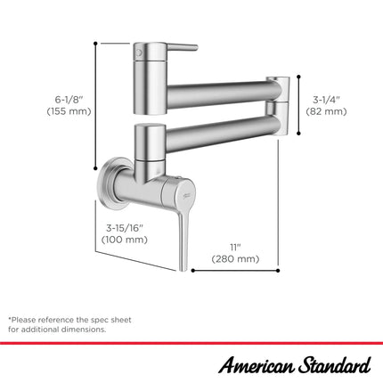 American Standard Studio S Wall-Mount Pot Filler Kitchen Faucet 4803900.002 - Plumbing Market