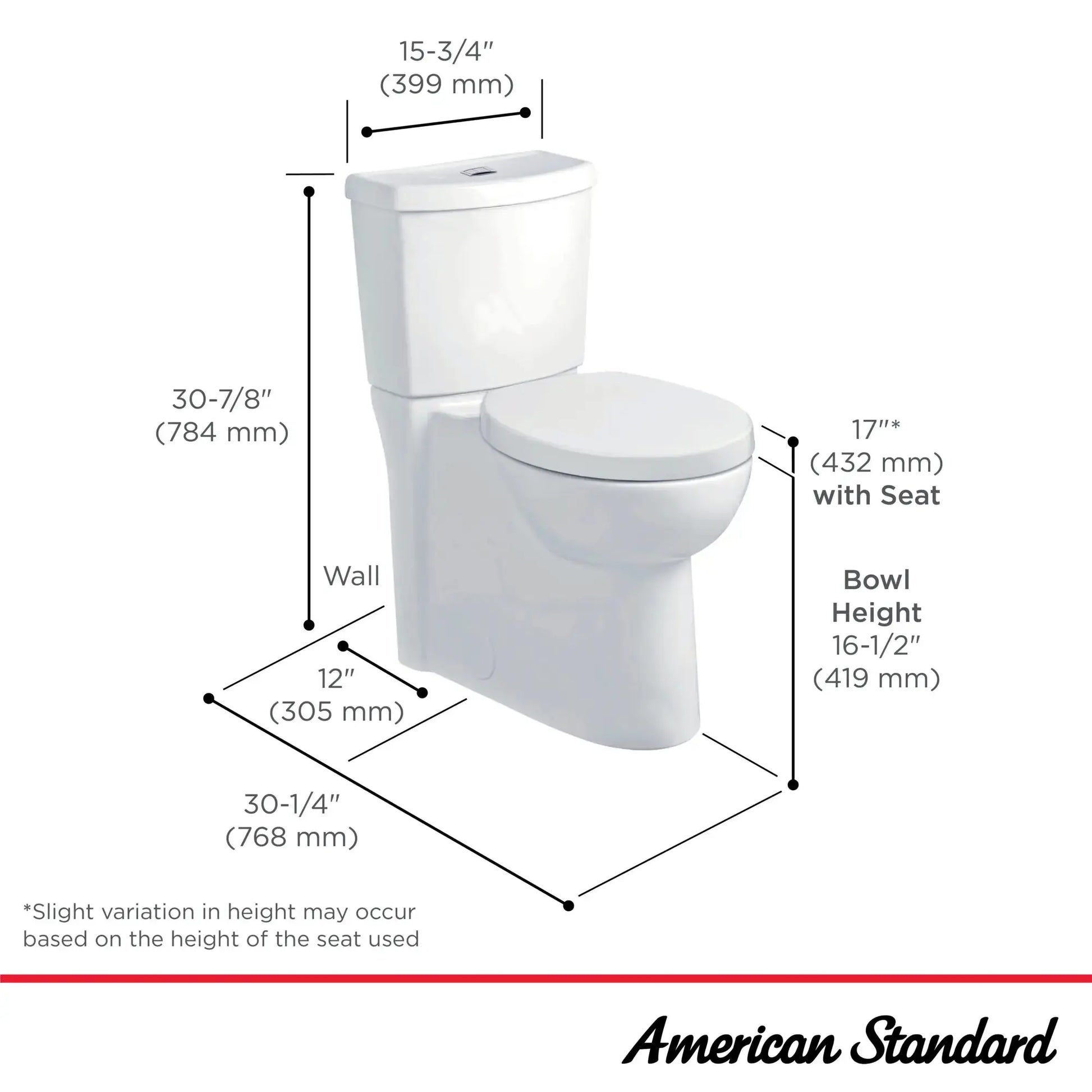 American Standard Studio Skirted Two-Piece Dual Flush Chair Height Elongated Toilet With Seat - Plumbing Market