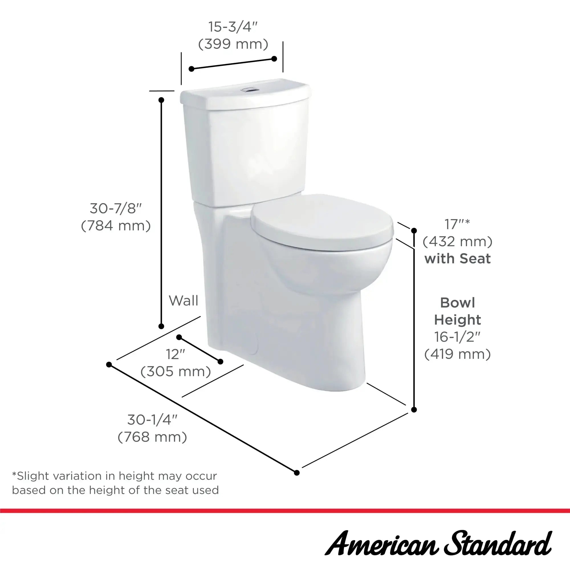 American Standard Studio Skirted Two-Piece Dual Flush Chair Height Elongated Toilet With Seat - Plumbing Market