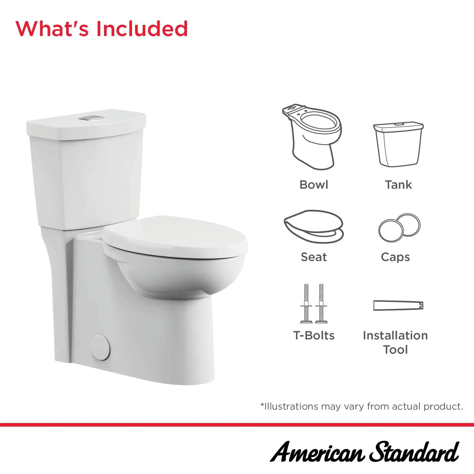 American Standard Studio Skirted Two-Piece Dual Flush Chair Height Elongated Toilet With Seat - Plumbing Market