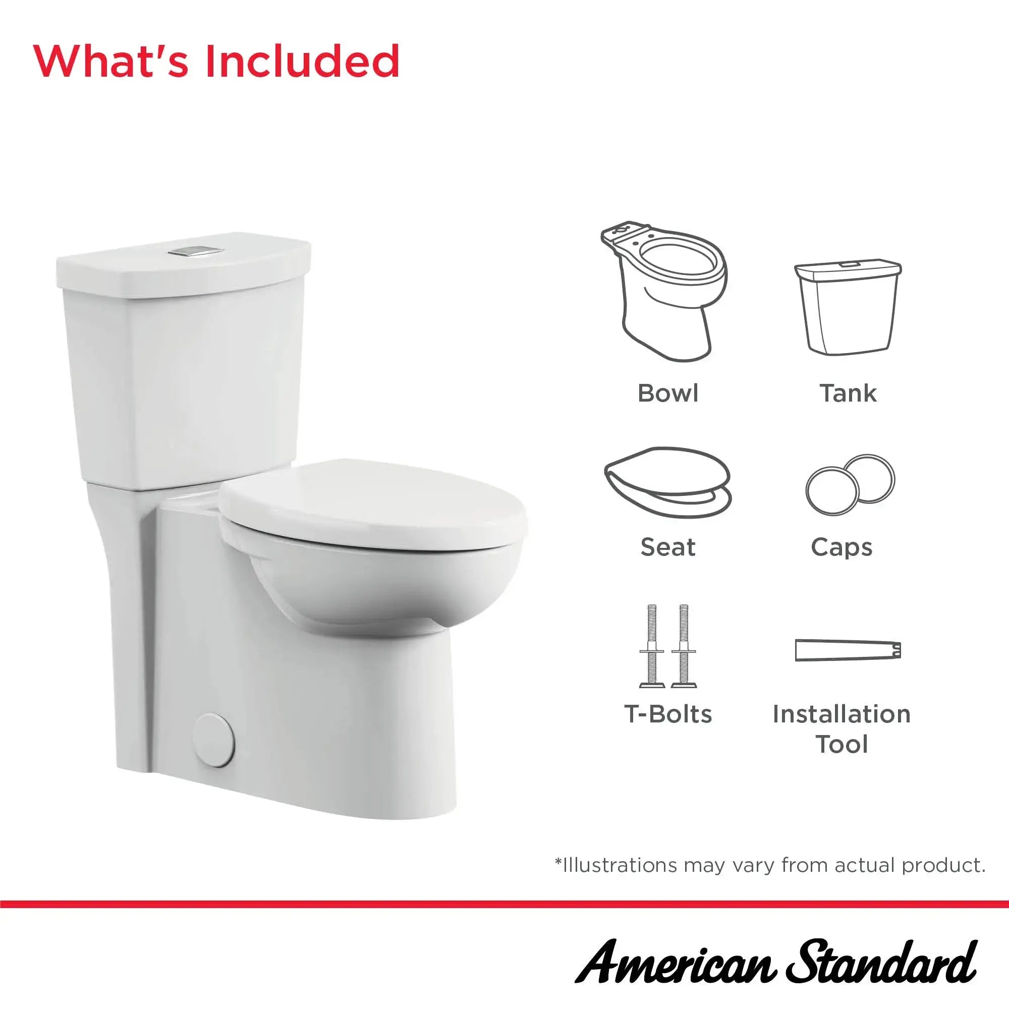 American Standard Studio Skirted Two-Piece Dual Flush Chair Height Elongated Toilet With Seat - Plumbing Market