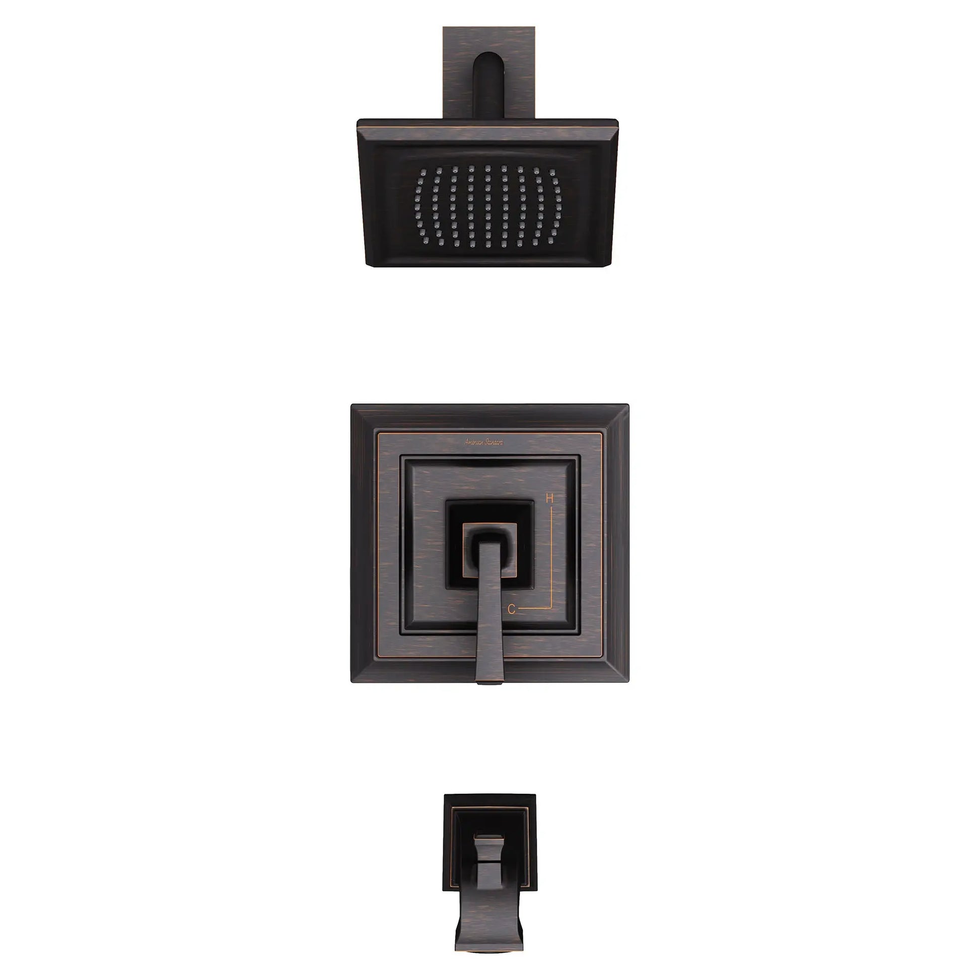 American Standard Town Square S 1.75 gpm/6.8 L/min Tub and Shower Trim Kit With Water-Saving Showerhead, Double Ceramic Pressure Balance Cartridge With Lever Handle TU455508.278 - Plumbing Market
