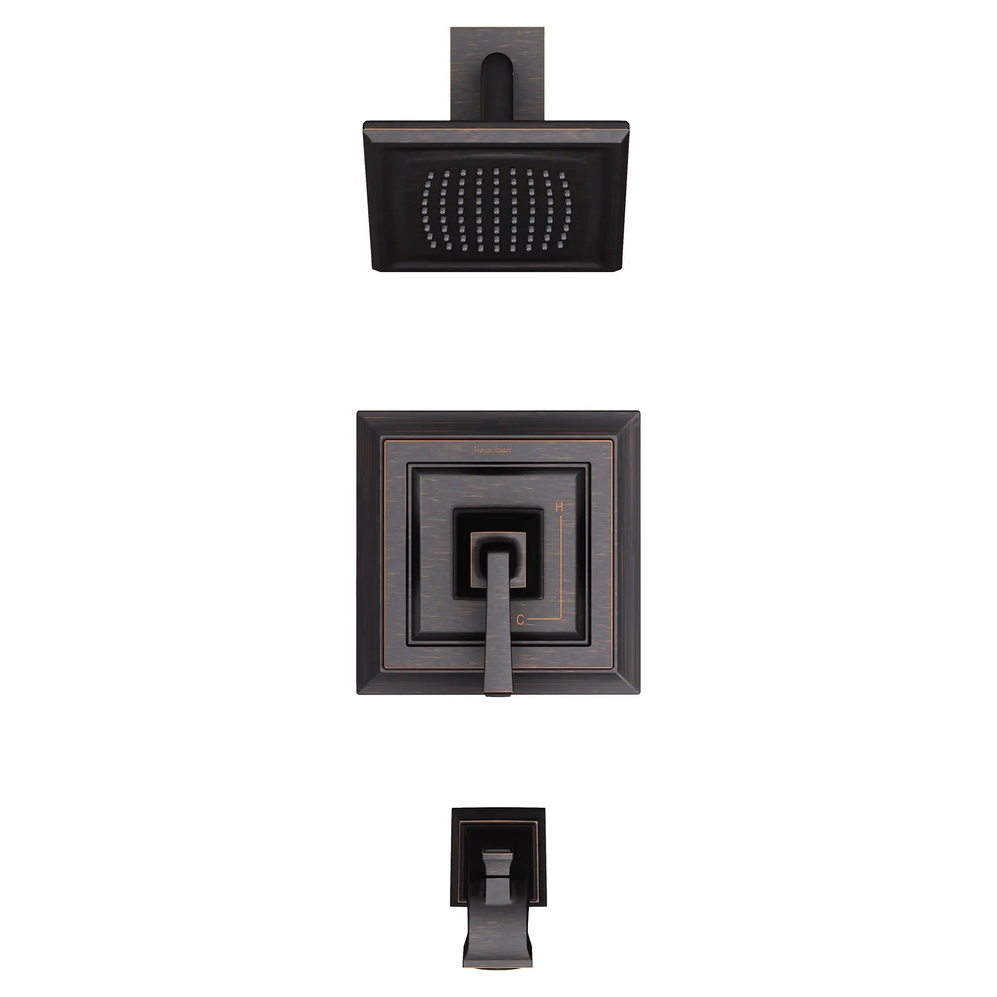 American Standard Town Square S 1.75 gpm/6.8 L/min Tub and Shower Trim Kit With Water-Saving Showerhead, Double Ceramic Pressure Balance Cartridge With Lever Handle TU455508.278 - Plumbing Market