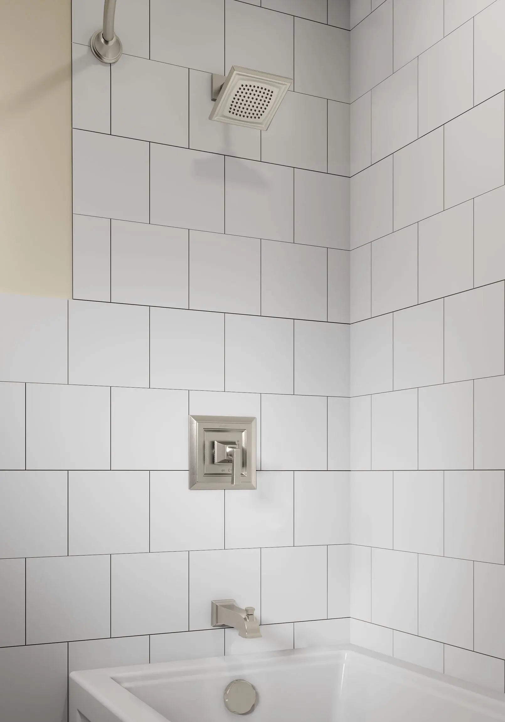 American Standard Town Square S 1.75 gpm/6.8 L/min Tub and Shower Trim Kit With Water-Saving Showerhead, Double Ceramic Pressure Balance Cartridge With Lever Handle TU455508.295 - Plumbing Market