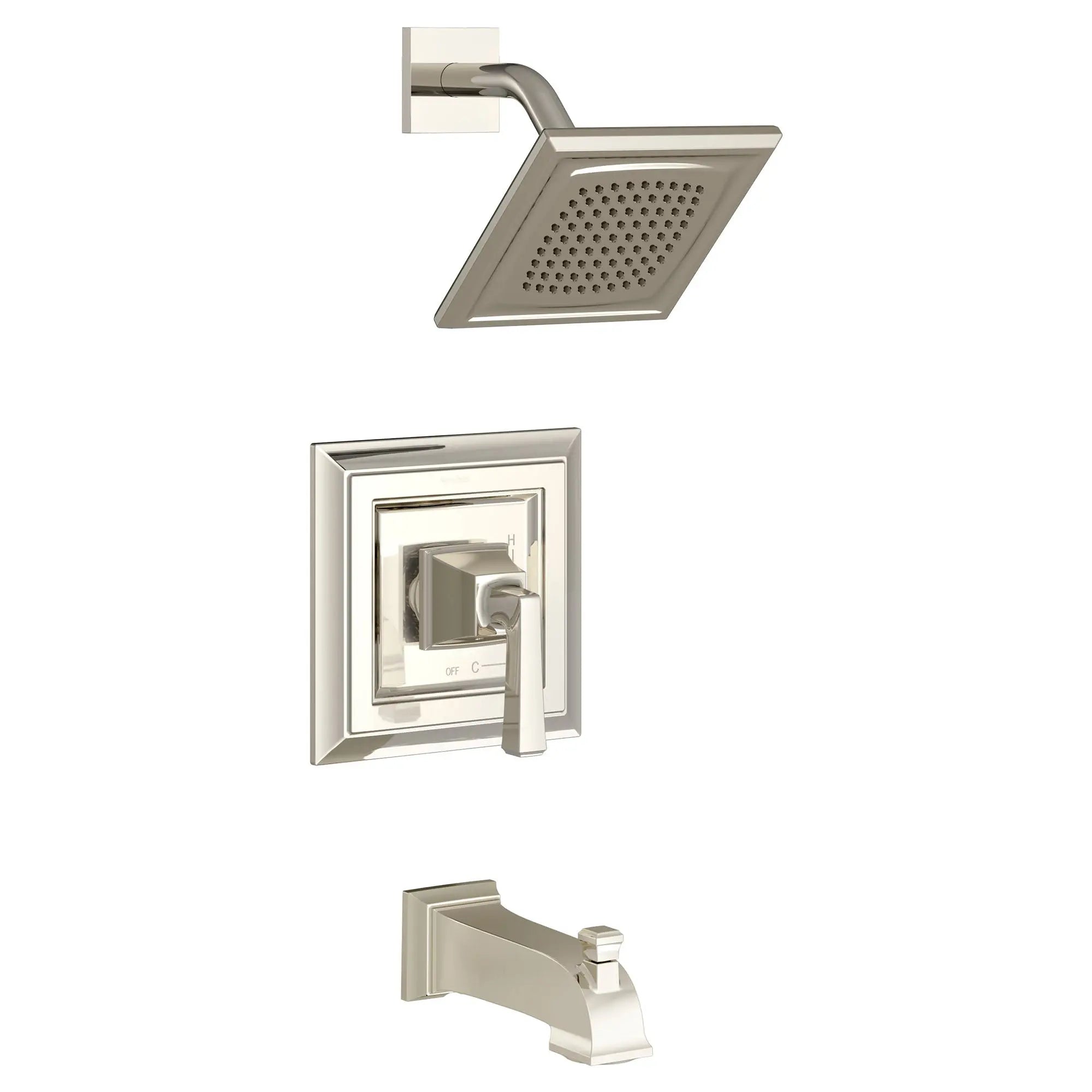 American Standard Town Square S 2.5 gpm/9.5 L/min Shower Trim Kit With Single Function Showerhead, Double Ceramic Pressure Balance Cartridge With Lever Handle TU455501.013 - Plumbing Market