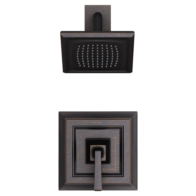 American Standard Town Square S 2.5 gpm/9.5 L/min Shower Trim Kit With Single Function Showerhead, Double Ceramic Pressure Balance Cartridge With Lever Handle TU455501.278 - Plumbing Market