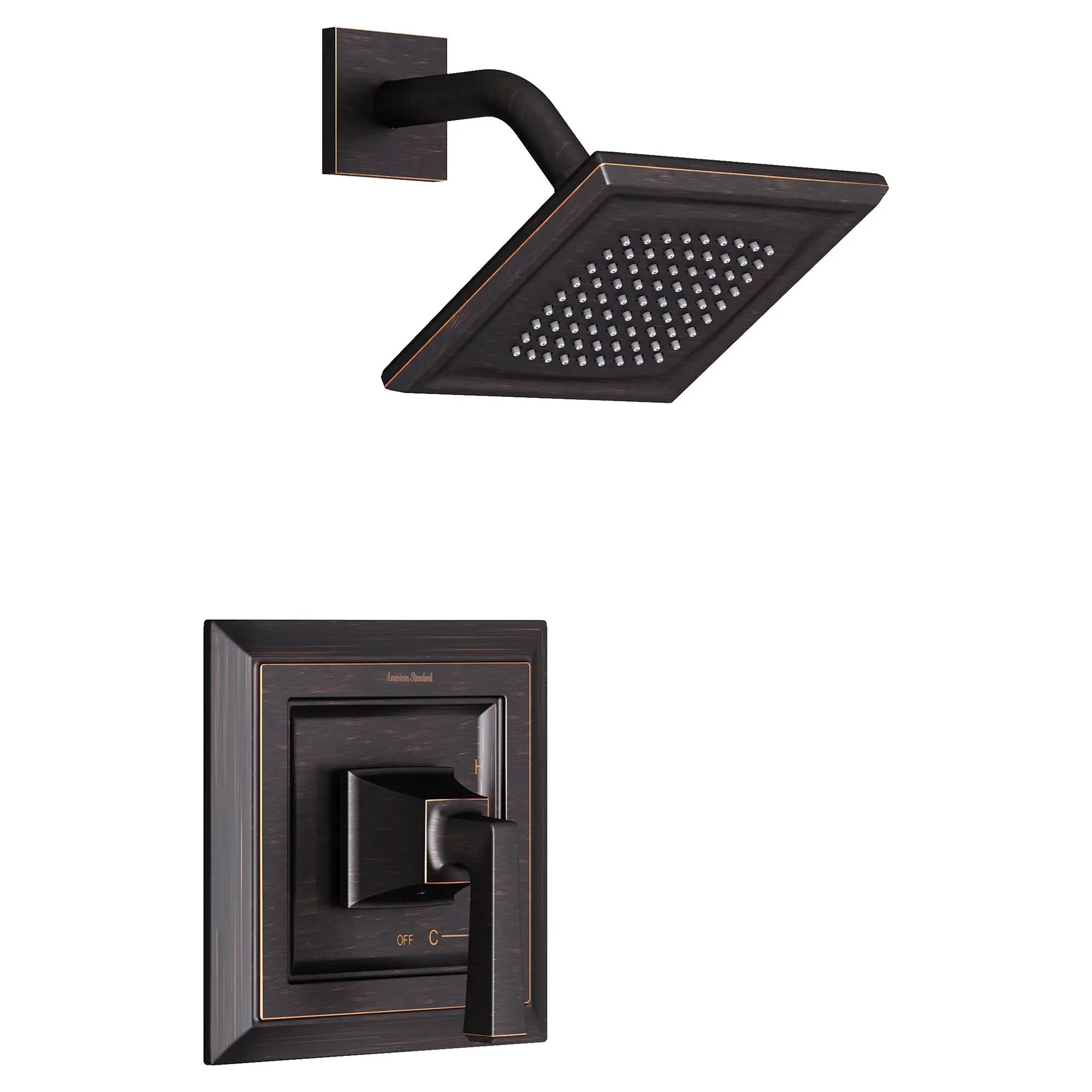 American Standard Town Square S 2.5 gpm/9.5 L/min Shower Trim Kit With Single Function Showerhead, Double Ceramic Pressure Balance Cartridge With Lever Handle TU455501.278 - Plumbing Market