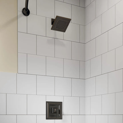 American Standard Town Square S 2.5 gpm/9.5 L/min Shower Trim Kit With Single Function Showerhead, Double Ceramic Pressure Balance Cartridge With Lever Handle TU455501.278 - Plumbing Market