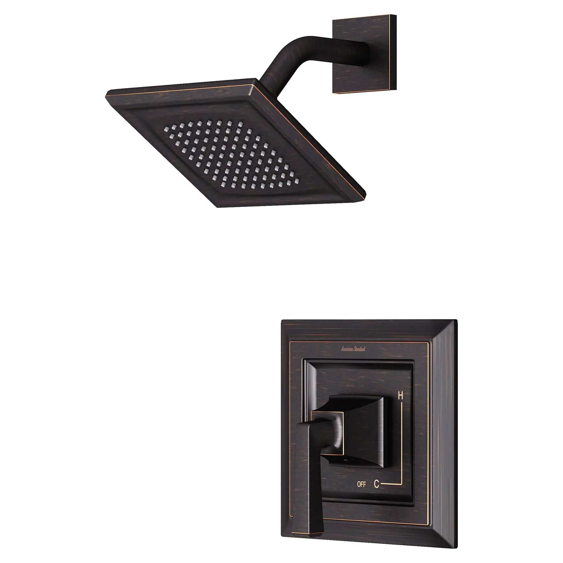 American Standard Town Square S 2.5 gpm/9.5 L/min Shower Trim Kit With Single Function Showerhead, Double Ceramic Pressure Balance Cartridge With Lever Handle TU455501.278 - Plumbing Market