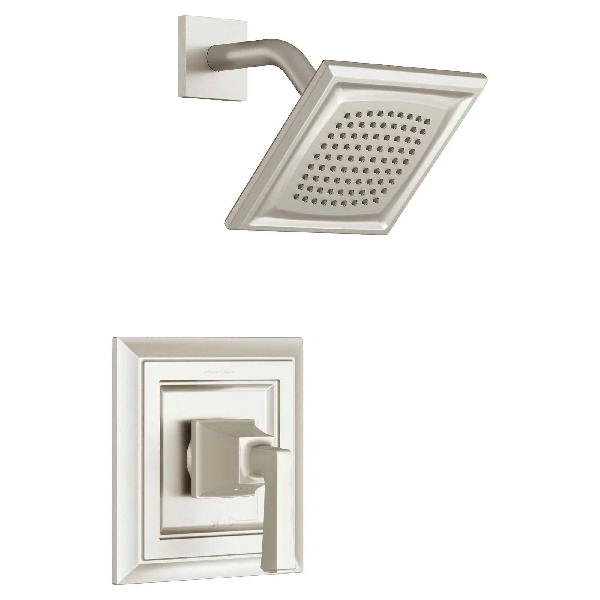 American Standard Town Square S 2.5 gpm/9.5 L/min Shower Trim Kit With Single Function Showerhead, Double Ceramic Pressure Balance Cartridge With Lever Handle TU455501.295 - Plumbing Market