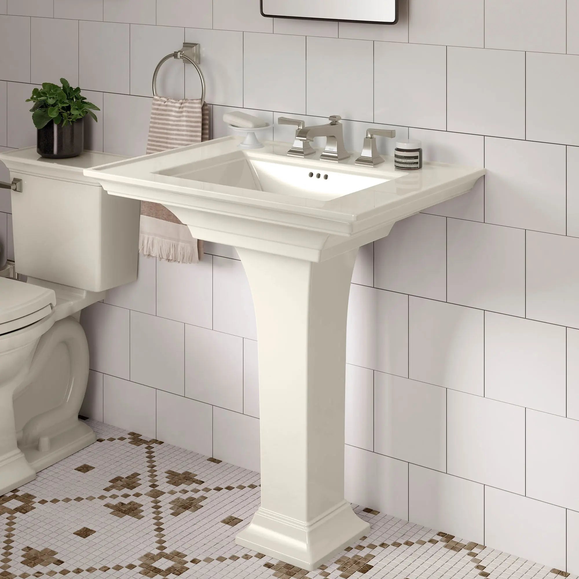 American Standard Town Square S 8-Inch Widespread 2-Handle Bathroom Faucet 1.2 gpm/4.5 L/min With Lever Handles 7455801.013 - Plumbing Market