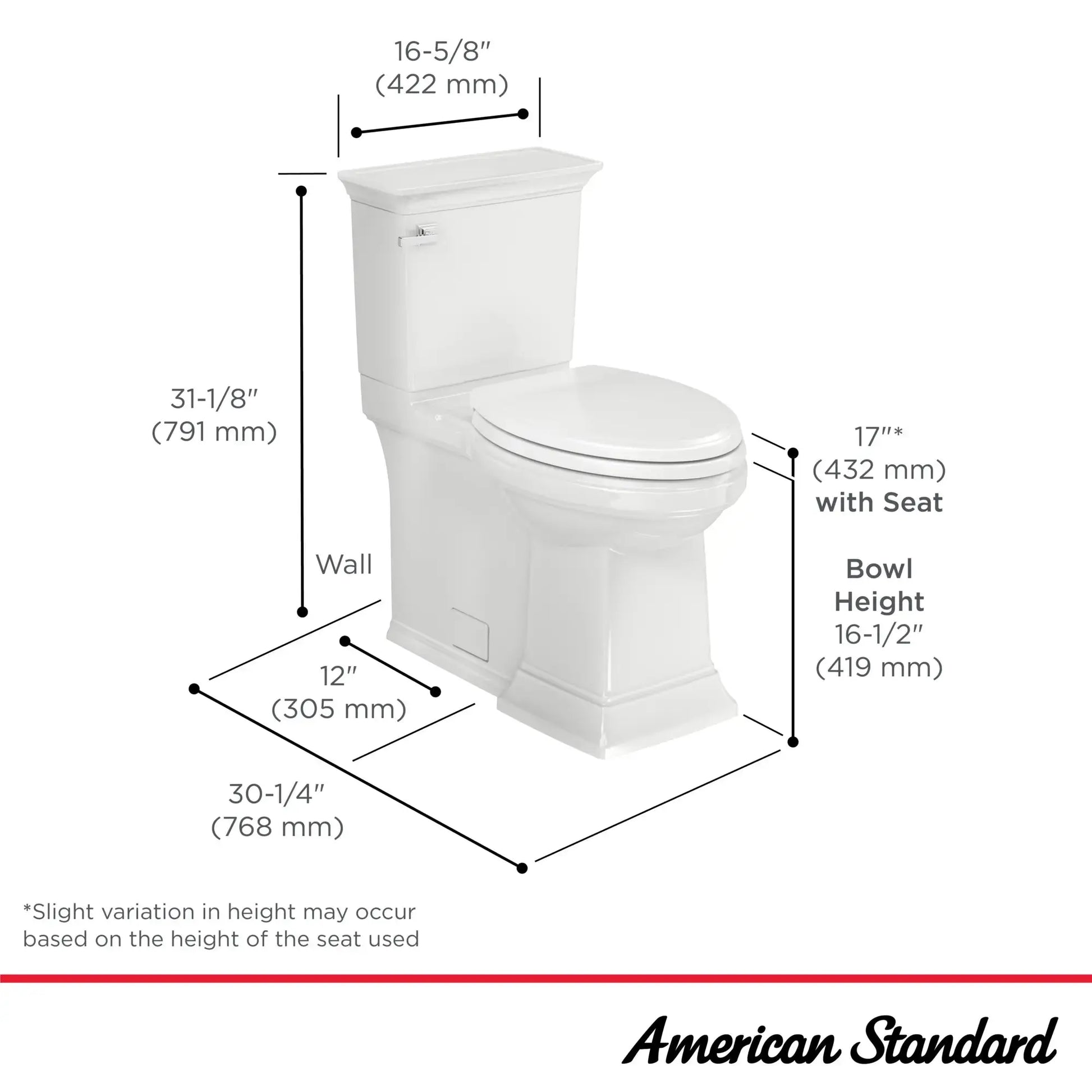 American Standard Town Square Two Piece Elongated Toilet With Seat - Plumbing Market