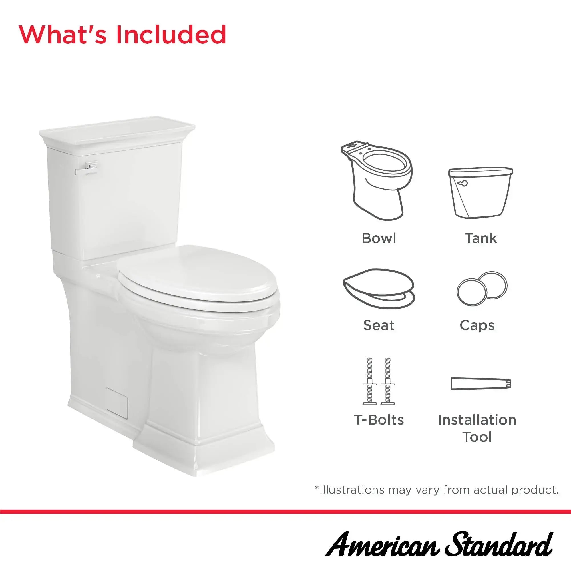 American Standard Town Square Two Piece Elongated Toilet With Seat - Plumbing Market