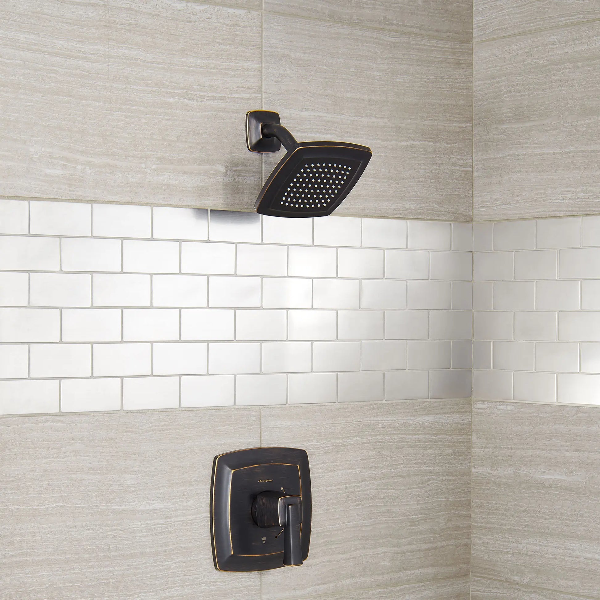 American Standard Townsend 1.75 gpm/6.6 L/min Shower Trim Kit With Water-Saving Showerhead, Double Ceramic Pressure Balance Cartridge With Lever Handle TU353507.278 - Plumbing Market