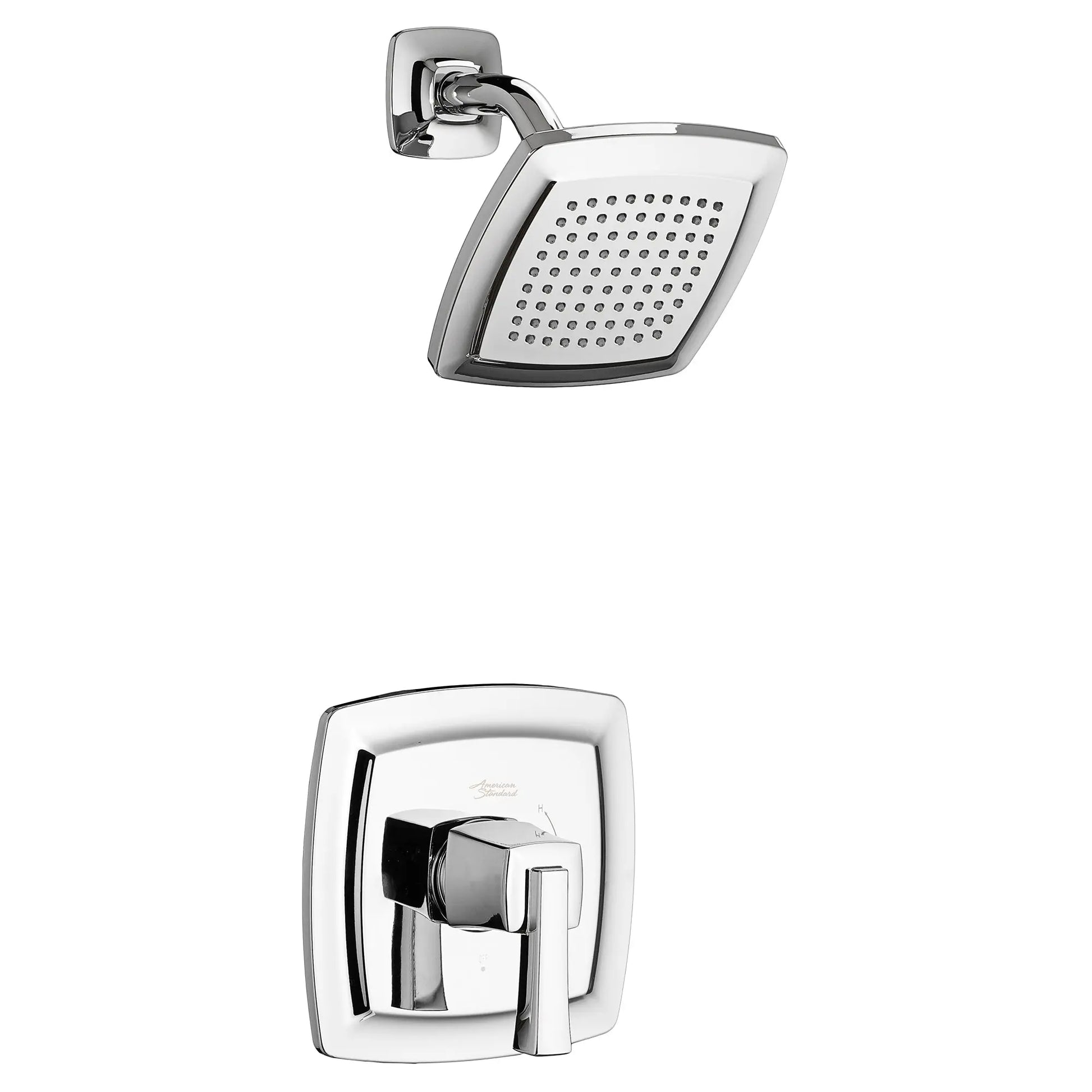 American Standard Townsend 2.5 gpm/9.5L/min Shower Trim Kit With Rain Showerhead, Double Ceramic Pressure Balance Cartridge With Lever Handle TU353501.002 - Plumbing Market