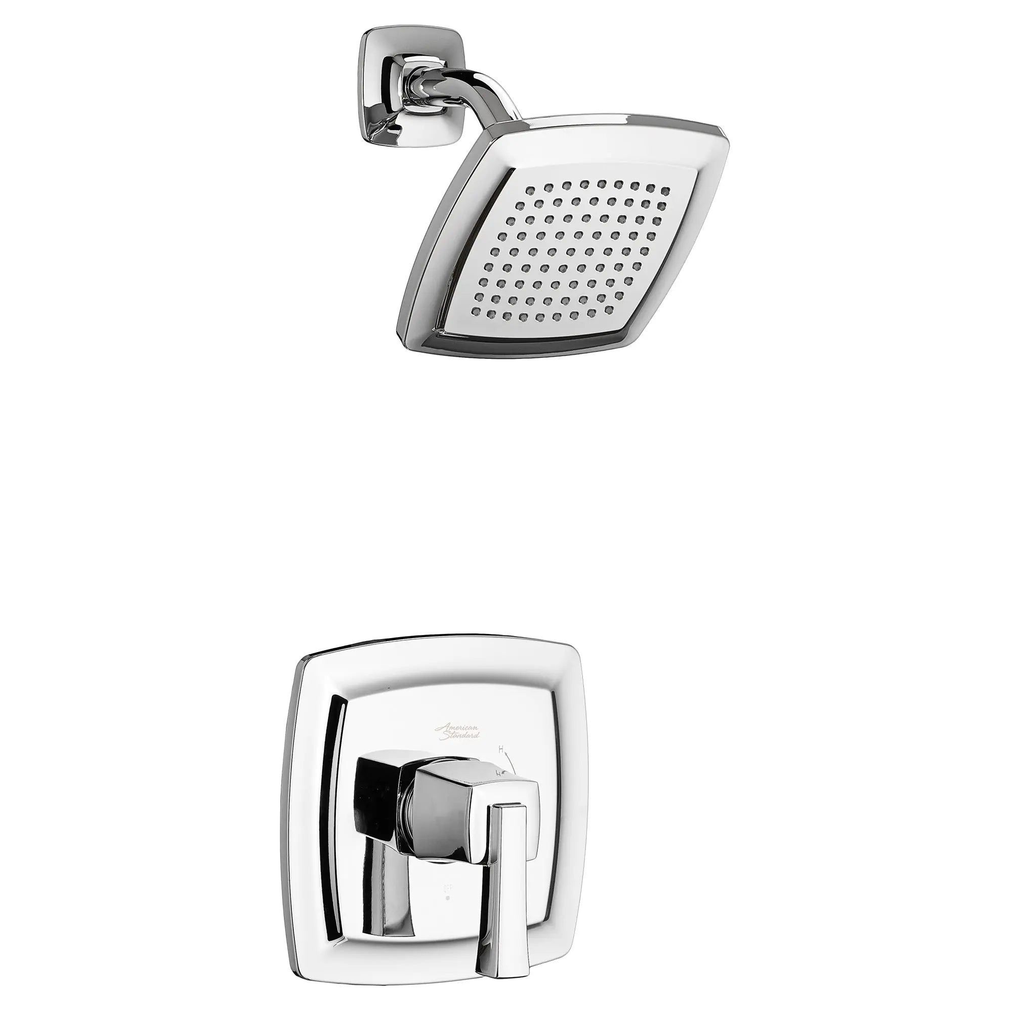 American Standard Townsend 2.5 gpm/9.5L/min Shower Trim Kit With Rain Showerhead, Double Ceramic Pressure Balance Cartridge With Lever Handle TU353501.002 - Plumbing Market