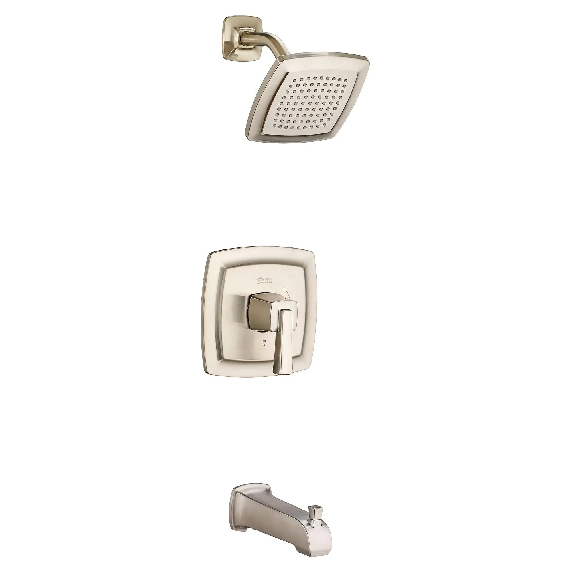 American Standard Townsend 2.5 gpm/9.5L/min Tub and Shower Trim Kit With Rain Showerhead, Double Ceramic Pressure Balance Cartridge With Lever Handle TU353502.295 - Plumbing Market