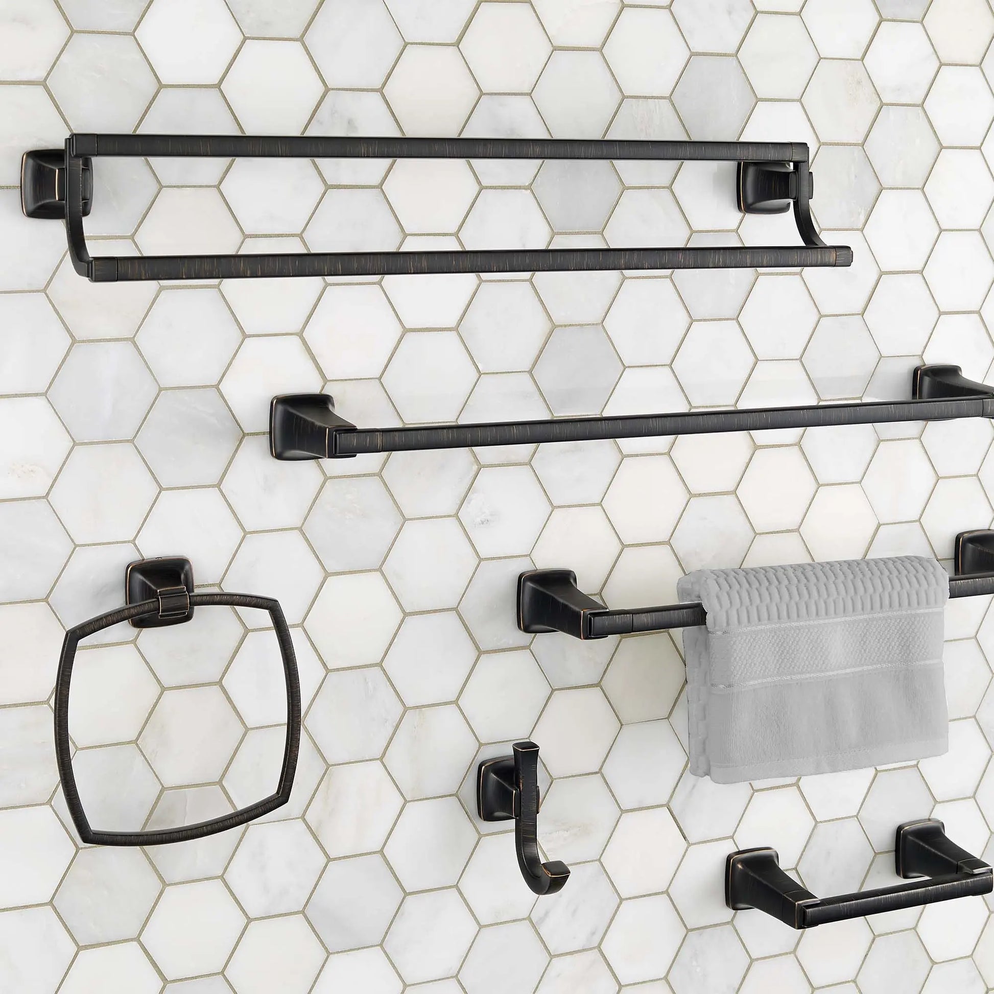 American Standard Townsend 24-Inch Double Towel Bar 7353224.278 - Plumbing Market