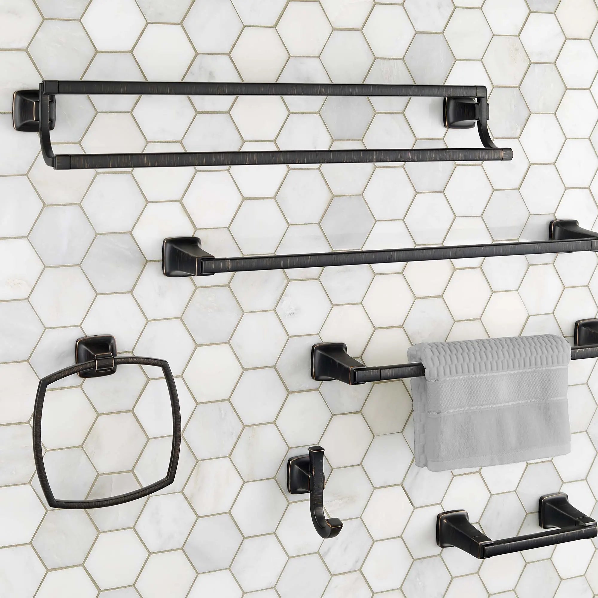 American Standard Townsend 24-Inch Double Towel Bar 7353224.278 - Plumbing Market