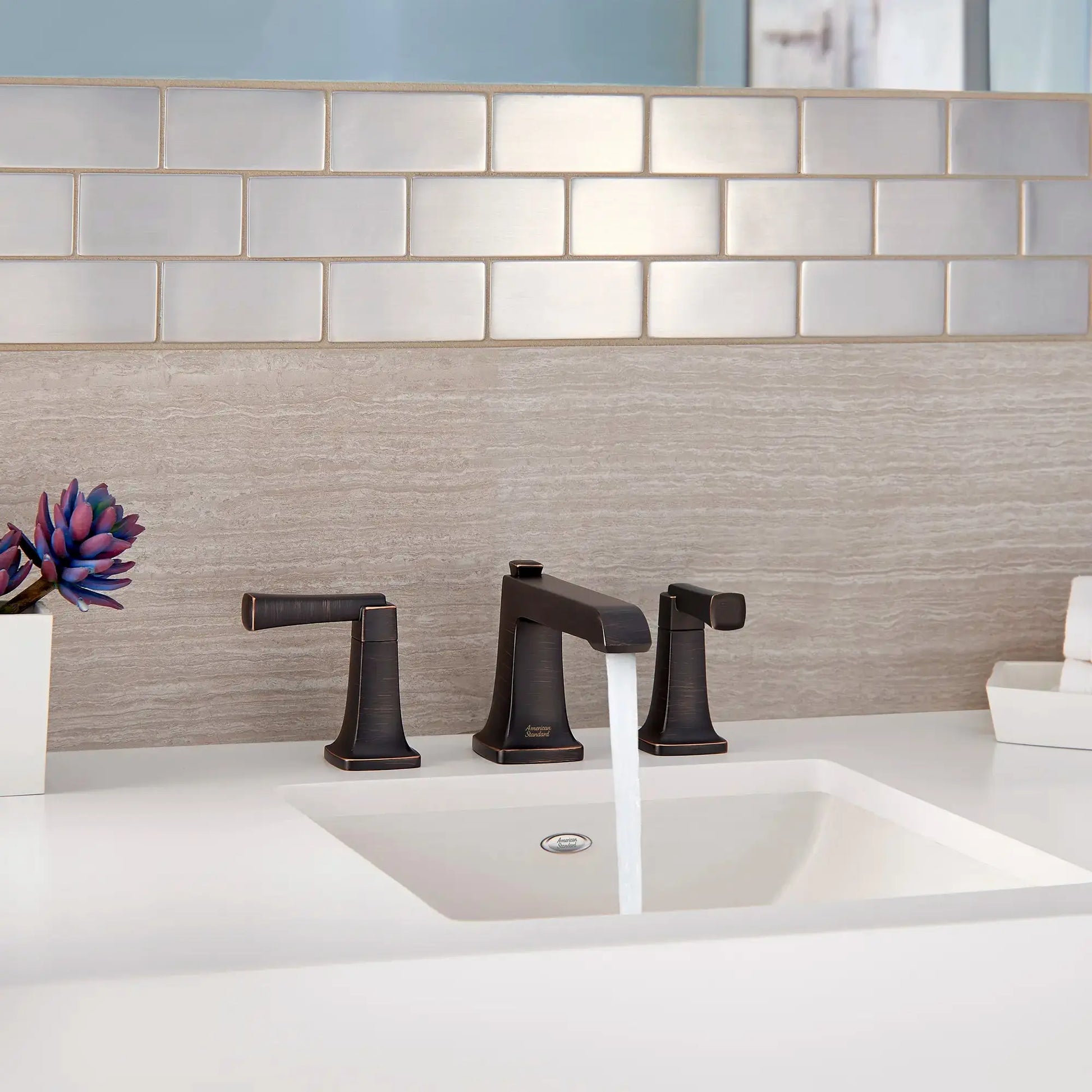 American Standard Townsend 8-Inch Widespread 2-Handle Bathroom Faucet 1.2 gpm/4.5 L/min With Lever Handles 7353841.278 - Plumbing Market