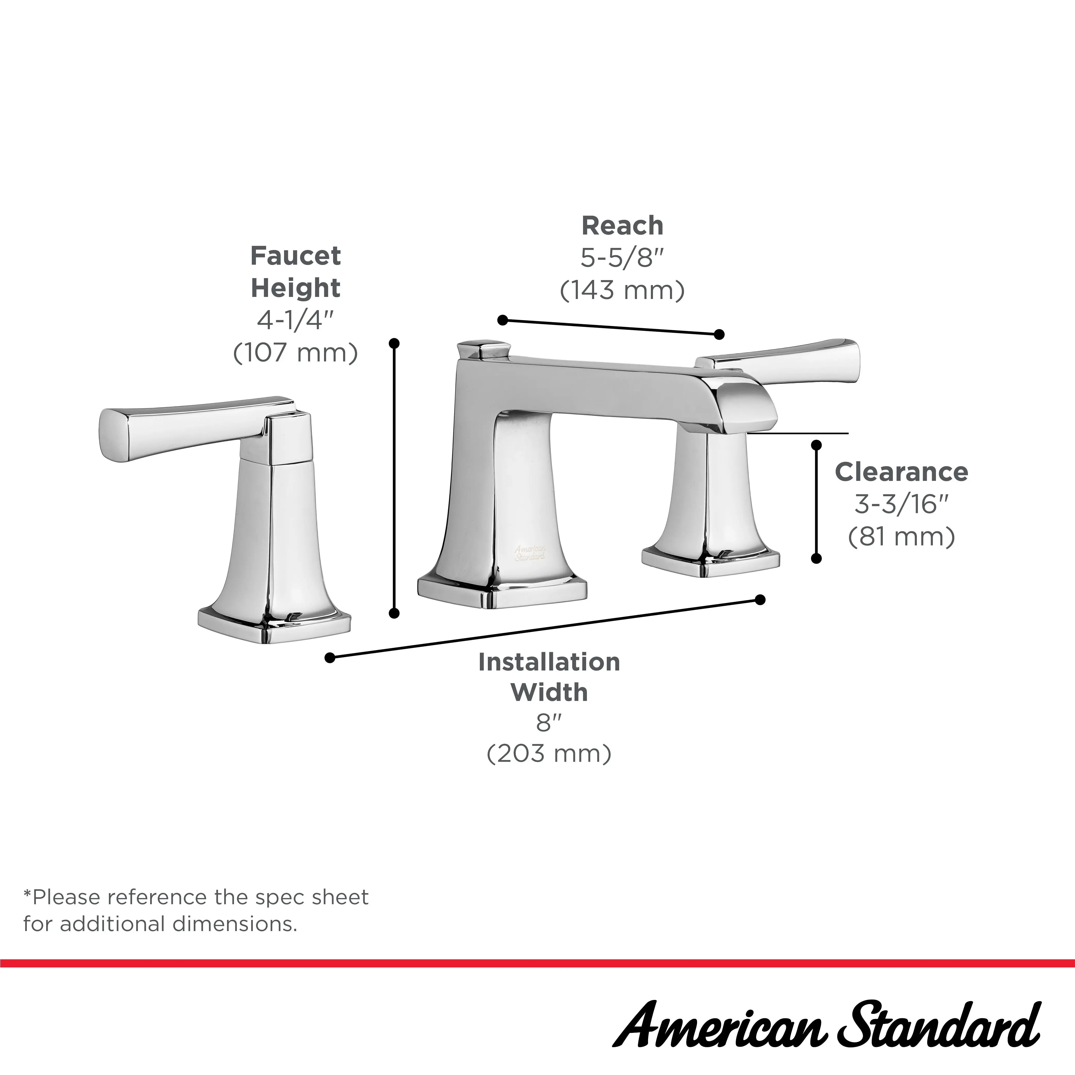 American Standard Townsend 8-Inch Widespread 2-Handle Bathroom Faucet 1.2 gpm/4.5 L/min With Lever Handles 7353841.278 - Plumbing Market