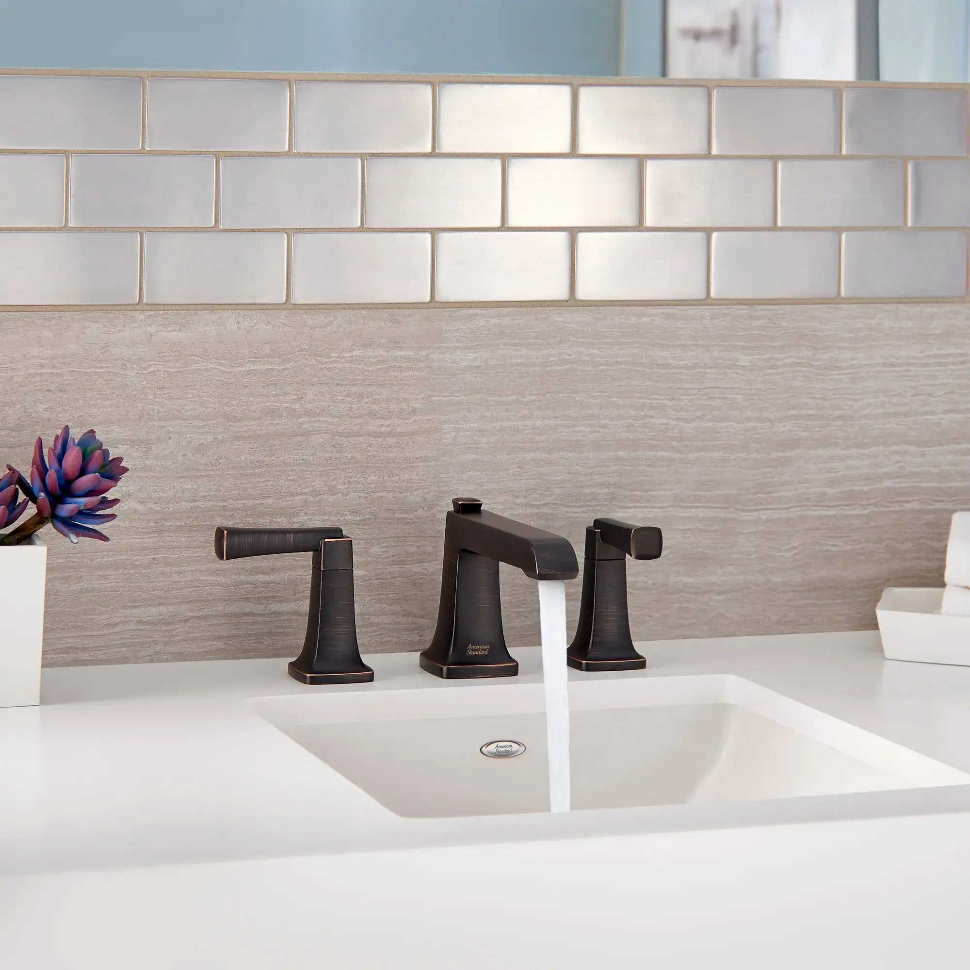 American Standard Townsend 8-Inch Widespread 2-Handle Bathroom Faucet 1.2 gpm/4.5 L/min With Lever Handles 7353841.278 - Plumbing Market