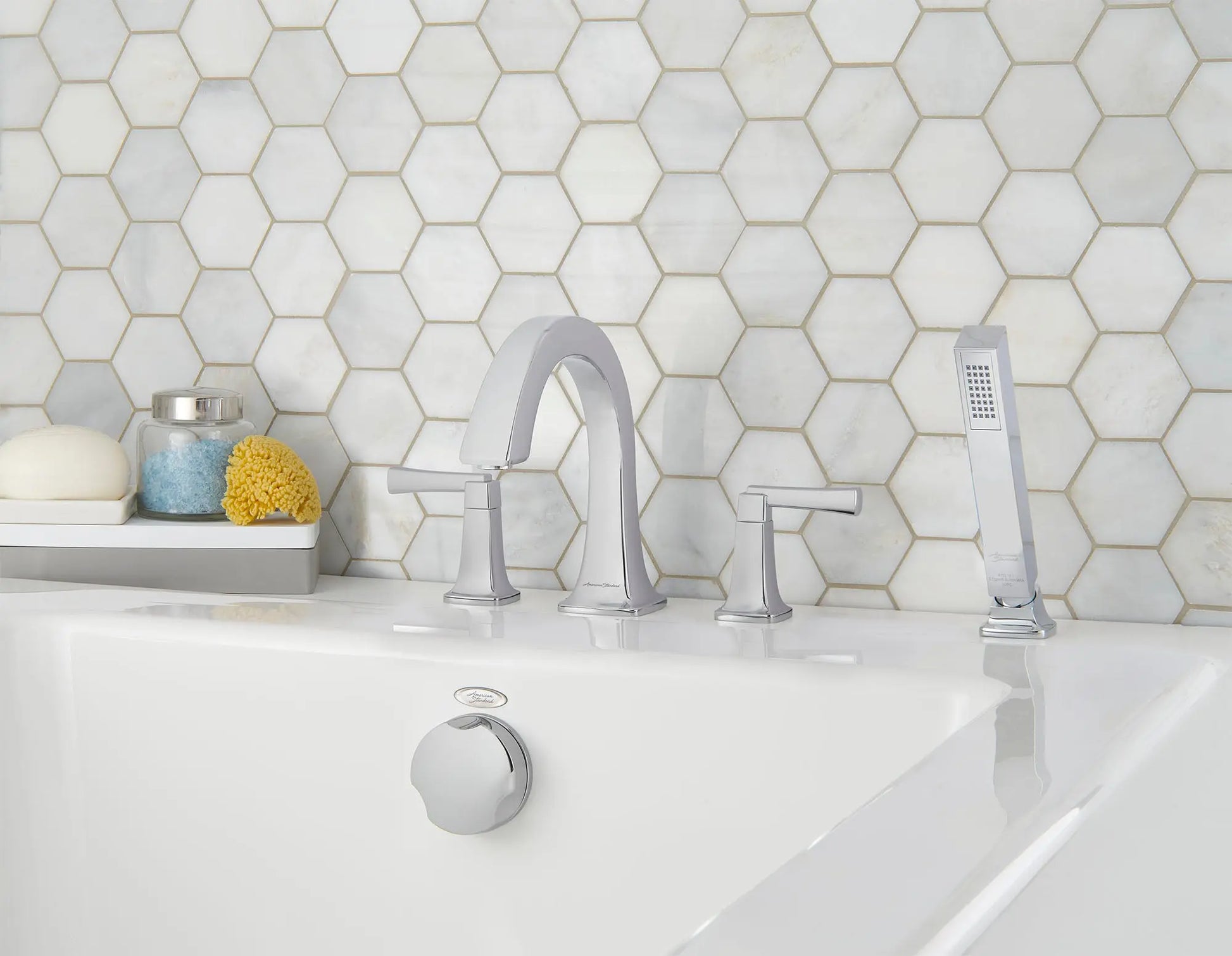 American Standard Townsend Bathtub Faucet With Lever Handles and Personal Shower for Flash Rough-In Valve T353901.002 - Plumbing Market