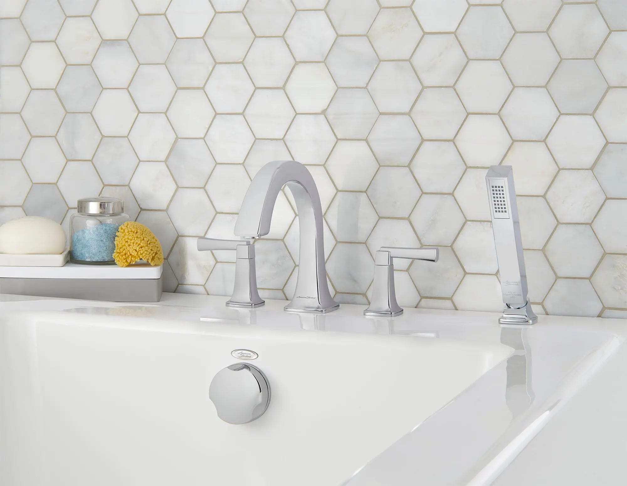 American Standard Townsend Bathtub Faucet With Lever Handles and Personal Shower for Flash Rough-In Valve T353901.002 - Plumbing Market