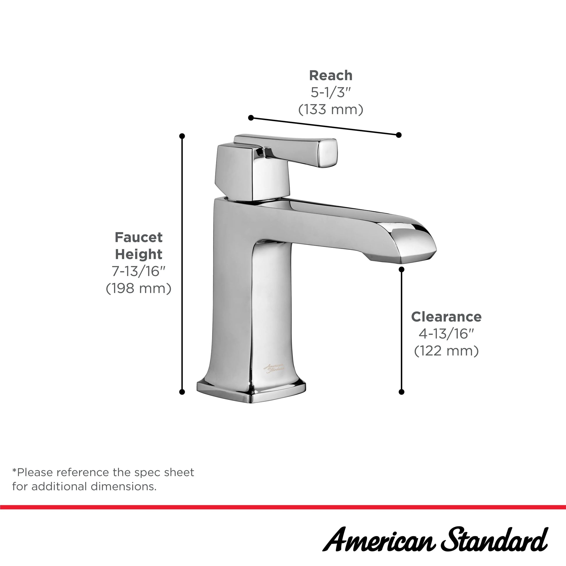 American Standard Townsend Single Hole Single-Handle Bathroom Faucet 1.2 gpm/4.5 L/min With Lever Handle 7353101.243 - Plumbing Market