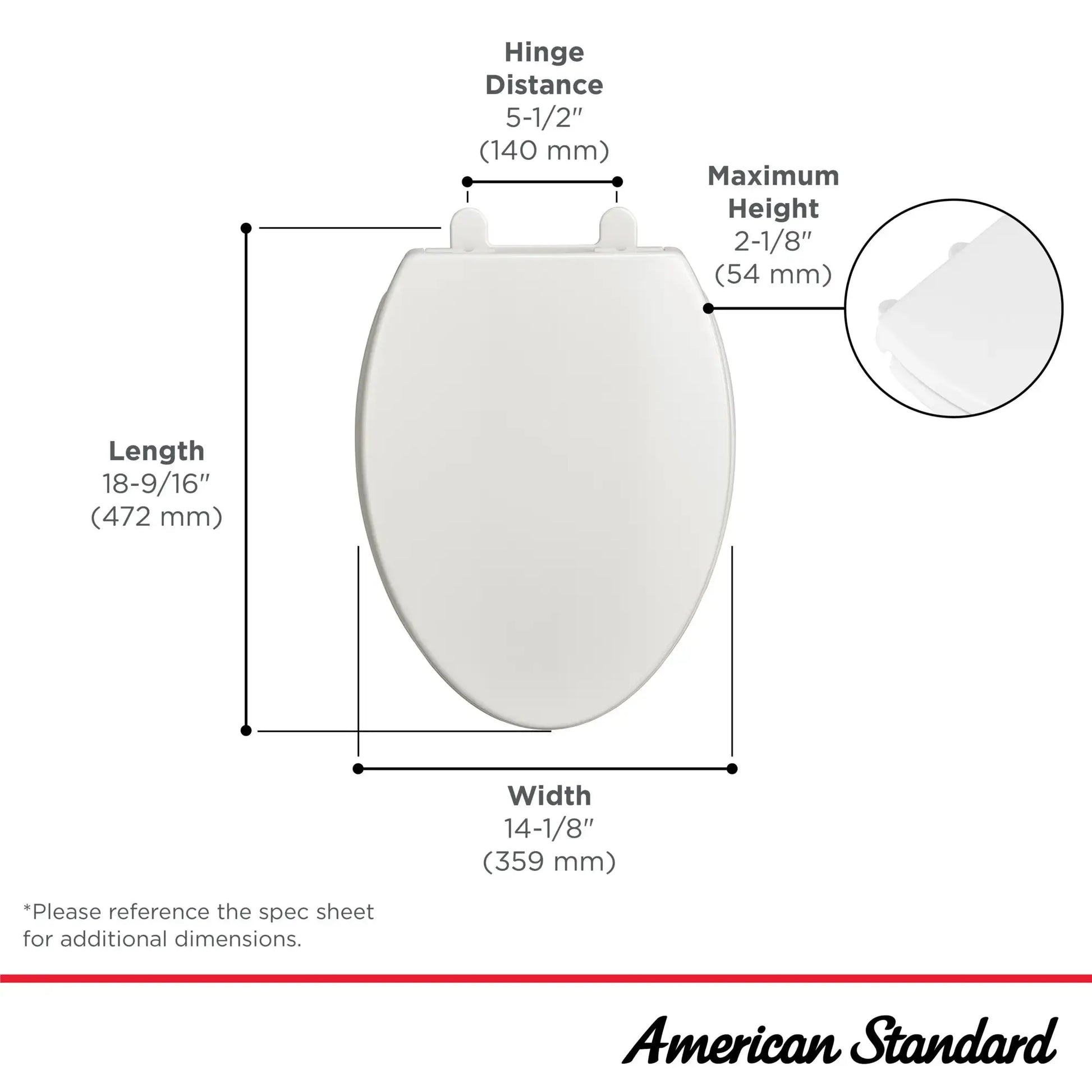 American Standard Transitional Slow-Close & Easy Lift-Off Elongated Toilet Seat 5024A65G.020 - Plumbing Market