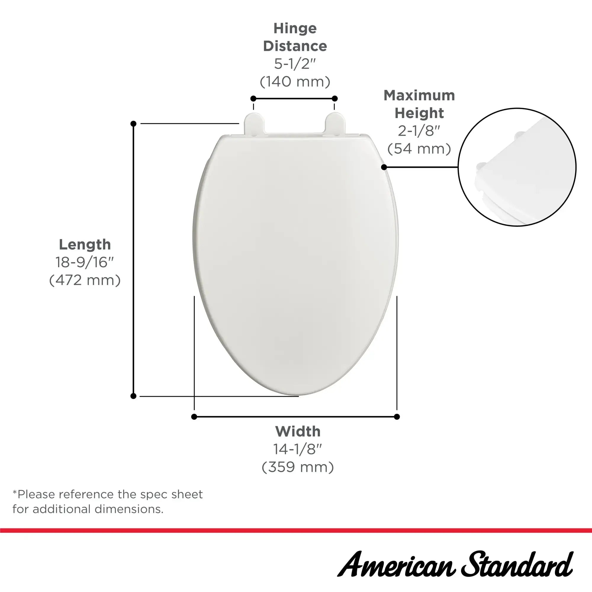 American Standard Transitional Slow-Close & Easy Lift-Off Elongated Toilet Seat 5024A65G.020 - Plumbing Market